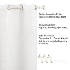 Hastings Home 66"-120" White Extendable Curtain Rod With Knob Finials -Michaels Decor Sale D404674S 3
