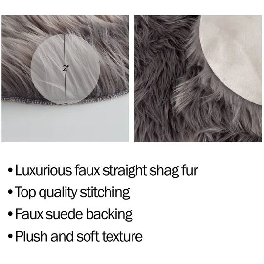 Hastings Home Faux Sheepskin Fur Rug, 2ft. X 3ft. Gray 8 Hastings Home Faux Sheepskin Fur Rug, 2ft. X 3ft. Gray - Image 6