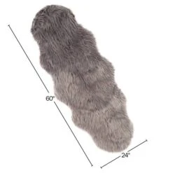 Hastings Home Faux Sheepskin Fur Rug Gray -Michaels Decor Sale D404684S 3