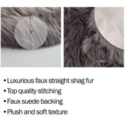Hastings Home Faux Sheepskin Fur Rug Gray -Michaels Decor Sale D404684S 4