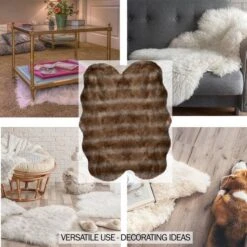 Hastings Home Brown Faux Sheepskin Fur Rug, 4ft. X 5ft. -Michaels Decor Sale D404687S 5