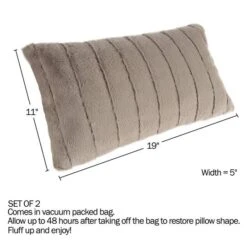 Hastings Home Gray Faux Rabbit Fur Lumbar Pillows, 2ct. -Michaels Decor Sale D404689S 3