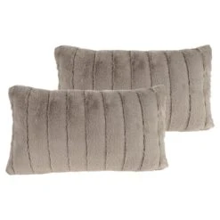 Hastings Home Gray Faux Rabbit Fur Lumbar Pillows, 2ct. -Michaels Decor Sale D404689S 7