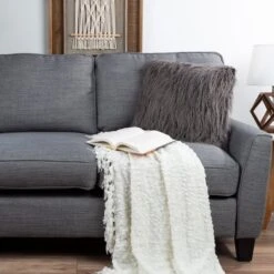 Hastings Home Mongolian Faux Fur Pillow, 18" X 18" Gray -Michaels Decor Sale D404705S 5