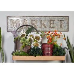 Gray Metal Farmhouse Market Sign Wall Décor -Michaels Decor Sale D404862S 7