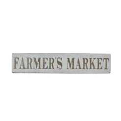 36" Beige Farmhouse Metal Wall Sign