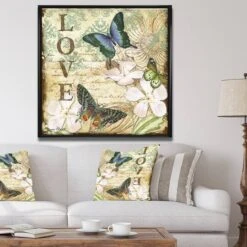 Designart - Inspirational Butterflies Love - Cottage Premium Framed Canvas Wall Art -Michaels Decor Sale D447145S 2
