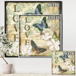 Designart - Inspirational Butterflies Love - Cottage Premium Framed Canvas Wall Art -Michaels Decor Sale D447145S 3