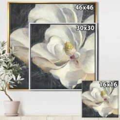 Designart - Vivid White Magnolia IV - Shabby Chic Framed Canvas -Michaels Decor Sale D447556S 3