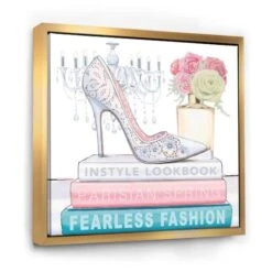 Designart - Pink Fashion High Heels III - Posh & Luxe Framed Canvas