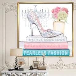 Designart - Pink Fashion High Heels III - Posh & Luxe Framed Canvas -Michaels Decor Sale D447727S 2