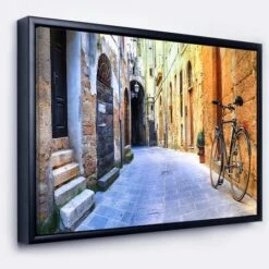 Designart - Pictorial Street Of Old Italy - Cityscape Framed Canvas Art Print Black -Michaels Decor Sale D448306S 1 1