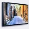 Designart - Pictorial Street Of Old Italy - Cityscape Framed Canvas Art Print Black -Michaels Decor Sale D448306S 1