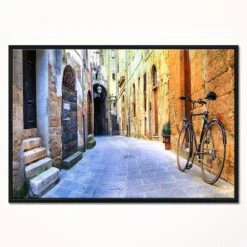 Designart - Pictorial Street Of Old Italy - Cityscape Framed Canvas Art Print Black -Michaels Decor Sale D448306S 2