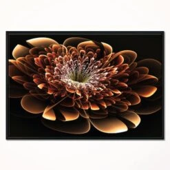 Designart - Brown Fractal Flower - Modern Floral Framed Canvas Art Print Black -Michaels Decor Sale D448609S 2