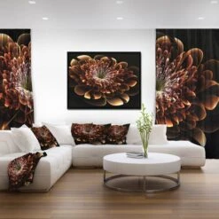 Designart - Brown Fractal Flower - Modern Floral Framed Canvas Art Print Black -Michaels Decor Sale D448609S 3