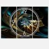 Designart Brown Blue Fractal Flower In Black Multipanel Wall Clock -Michaels Decor Sale D451016S 1