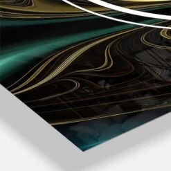 Designart Brown Blue Fractal Flower In Black Multipanel Wall Clock -Michaels Decor Sale D451016S 4