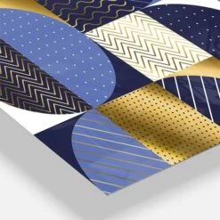 Designart Retro Luxury Waves In Gold & Blue IV Mid-Century Modern Multipanel Wall Clock -Michaels Decor Sale D451466S 3