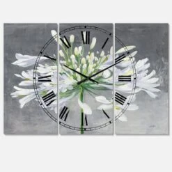 Designart 'Flower Cleome Splash I Traditional Multipanel Wall Clock