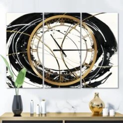 Designart 'Gold Metallic Circle Modern Multipanel Wall Clock -Michaels Decor Sale D452262S 2