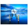 Designart 'Wooden Pier Remains In Blue Sea Modern Rectangular Wall Clock -Michaels Decor Sale D452982S 1