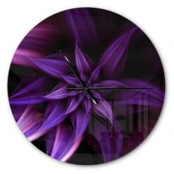 Designart Fractal Flower Purple Wall Clock