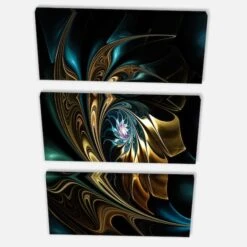 Designart - Brown Blue Fractal Flower In Black - Oversized Abstract Canvas Art 9 Designart - Brown Blue Fractal Flower In Black - Oversized Abstract Canvas Art -Michaels Decor Sale D462318S 3