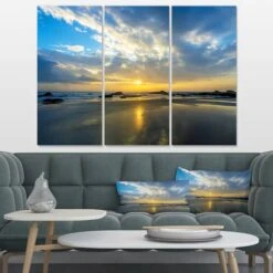 Designart - Beautiful Sunrise And Seashore - Large Seashore Canvas Wall Art -Michaels Decor Sale D463664S 2