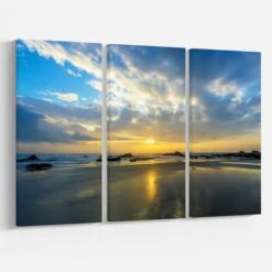 Designart - Beautiful Sunrise And Seashore - Large Seashore Canvas Wall Art -Michaels Decor Sale D463664S 3