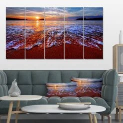 Designart - Colorful Sunset With Bright Waters - Seashore Canvas Art Print -Michaels Decor Sale D464035S 2