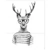 Designart - Dressed Up Deer - Sketch Animals Painting Print On Wrapped Canvas Set -Michaels Decor Sale D467272S 1