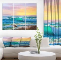 Designart - Sunsets Over Ocean Waves - Sea & Shore Painting Print On Wrapped Canvas Set 8 Designart - Sunsets Over Ocean Waves - Sea & Shore Painting Print On Wrapped Canvas Set -Michaels Decor Sale D467604S 2
