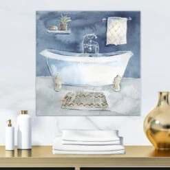 Designart Watercolor Vintage Bathroom I Gallery Wrapped Canvas -Michaels Decor Sale D468372S 2
