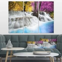 Designart - Erawan Waterfall - Purple - Photography Canvas Art Print -Michaels Decor Sale D476148S 2