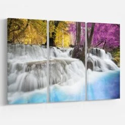 Designart - Erawan Waterfall - Purple - Photography Canvas Art Print -Michaels Decor Sale D476148S 3