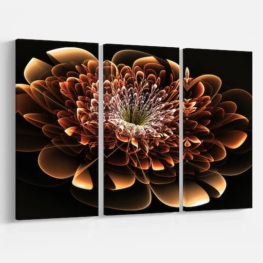 Designart - Brown Fractal Flower - Modern Floral Canvas Art Print 6 Designart - Brown Fractal Flower - Modern Floral Canvas Art Print - Image 4