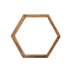 12" Wooden Hexagon Floating Honeycomb Shelf (Set Of 5)