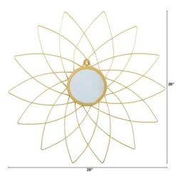 26" Gold Metal Flower Accent Wall Mirror -Michaels Decor Sale D478731S 2