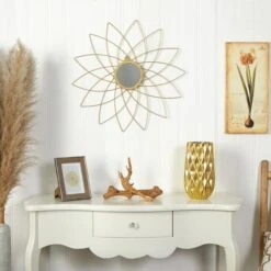 26" Gold Metal Flower Accent Wall Mirror -Michaels Decor Sale D478731S 3