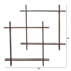 24" Wood Crosshatch Floating Shelves Wall Art Decor -Michaels Decor Sale D478736S 2