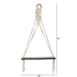 25" X 16" Macrame Wall Hanging With Wooden Shelf 8 25" X 16" Macrame Wall Hanging With Wooden Shelf -Michaels Decor Sale D478745S 2