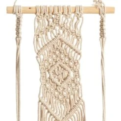22" Boho Chic Wood Macrame Shelf With Diamond Weave -Michaels Decor Sale D478755S 3