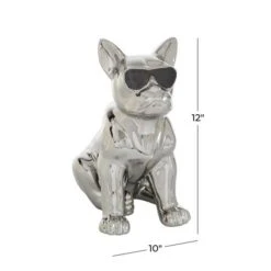 CosmoLiving By Cosmopolitan Silver Ceramic Glam Sculpture, Dog 12" X 6" X 10" -Michaels Decor Sale D488646S 6