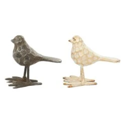 Set Of 2 Gold Metal Farmhouse Bird Sculpture, 5" X 6" -Michaels Decor Sale D488729S 3