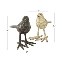 Set Of 2 Gold Metal Farmhouse Bird Sculpture, 5" X 6" -Michaels Decor Sale D488729S 7