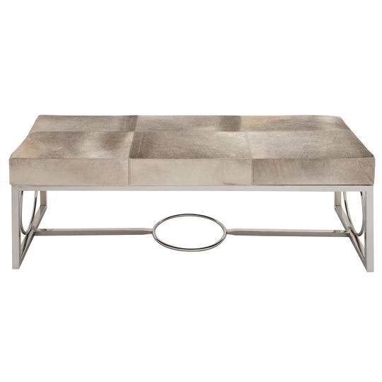 Silver Stainless Steel Contemporary Bench, 17' X 48" X 18" 3 Silver Stainless Steel Contemporary Bench, 17' X 48" X 18"
