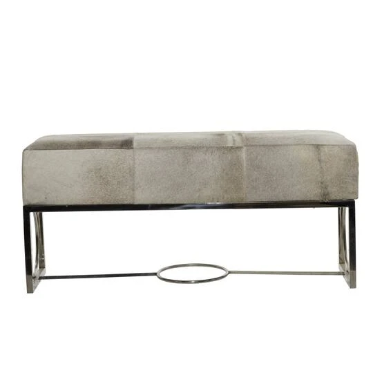 Silver Stainless Steel Contemporary Bench, 17' X 48" X 18" 6 Silver Stainless Steel Contemporary Bench, 17' X 48" X 18" - Image 4