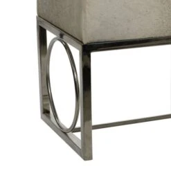 Silver Stainless Steel Contemporary Bench, 17' X 48" X 18" 17 Silver Stainless Steel Contemporary Bench, 17' X 48" X 18" -Michaels Decor Sale D489308S 5