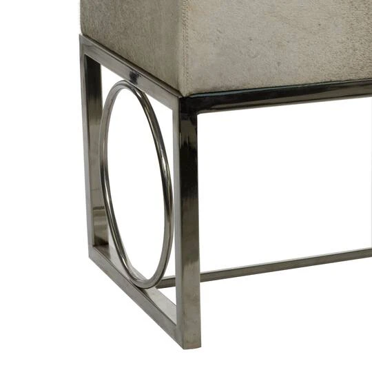 Silver Stainless Steel Contemporary Bench, 17' X 48" X 18" 8 Silver Stainless Steel Contemporary Bench, 17' X 48" X 18" - Image 6